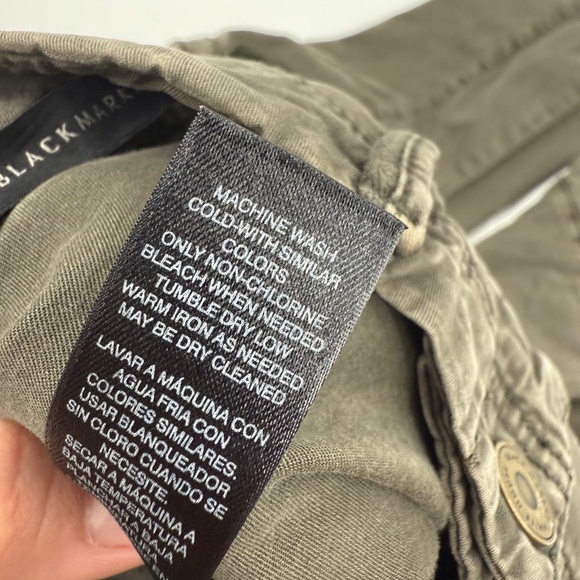 White House Black Market Pants Women 8 Green Slim Crop Utility Y2K Embroidered - Picture 9 of 14